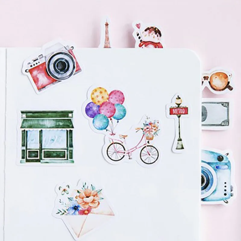 

Fashion 45 Pcs/Pack travel Cartoon Decorative Stickers For Luggage Skateboard Laptop Sticker Refrigerator Stationery Stickers