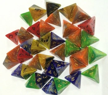 

Free shipping Exclusive Beautiful NEW 10pcs Mixed two colors dice 4-sided D4 dice for board game and card games accessories