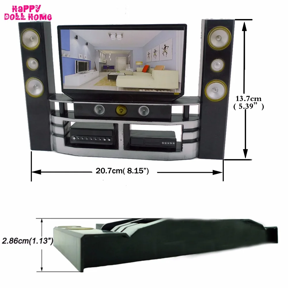 Семейная мебель для гостиной 1x1: 6 hi-fi ТВ шкаф комплект+ 1x ткань диван+ 2x Подушки аксессуары для Барби FR Kurhn кукла игрушка