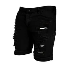 Модные мужские рваные уничтожено Проблемные рваные джинсовые шорты Лето Винтаж уничтожено Проблемные Джинсовые шорты для мужчин a0328
