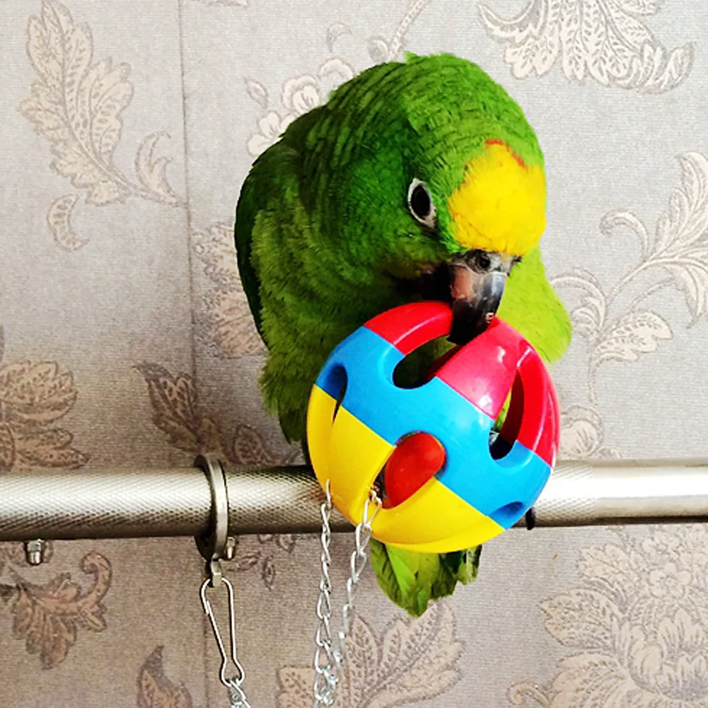 Parrot Pet Bird Bites Toy Chew Ball Toys Swing Cage Hanging Cockatiel Parakeet T 