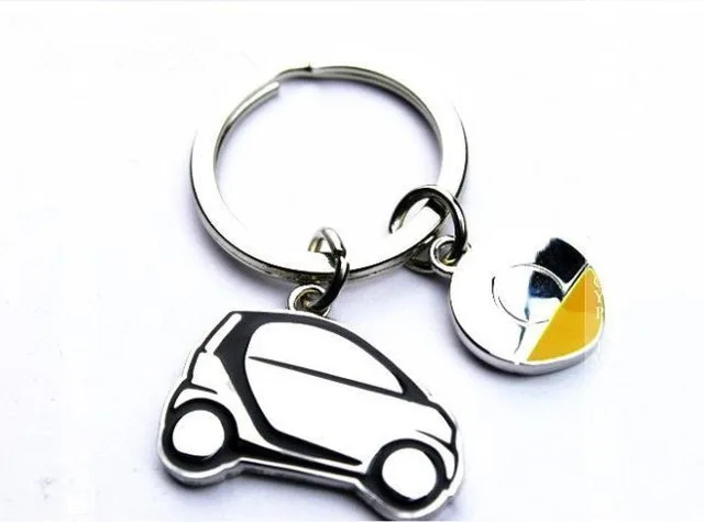 Брелки для автомобиля Fortwo из нержавеющей стали с логотипом брелок ключей веревка