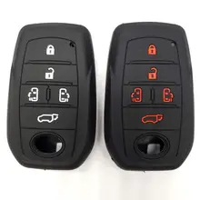 Для TOYOTA Sienna Alphard Previa RAV4 Highlander Fortuner 5 Button Silikon Key Cover Shell. силиконовый чехол для ключ toyotа