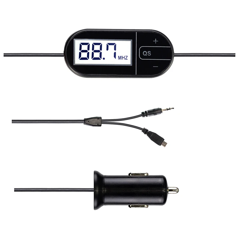 

Auto stereo FM modulator mobile phone MP3 player car FM transmitter with charging cable suitable for samsung xiaomi huawei