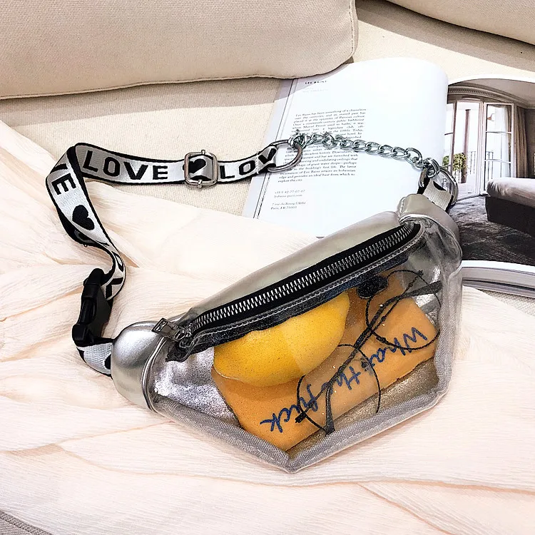 Casual Transparent PVC Fanny Pack Waist Bag Women Fanny Pack for Ladies Lovely Waist Bag