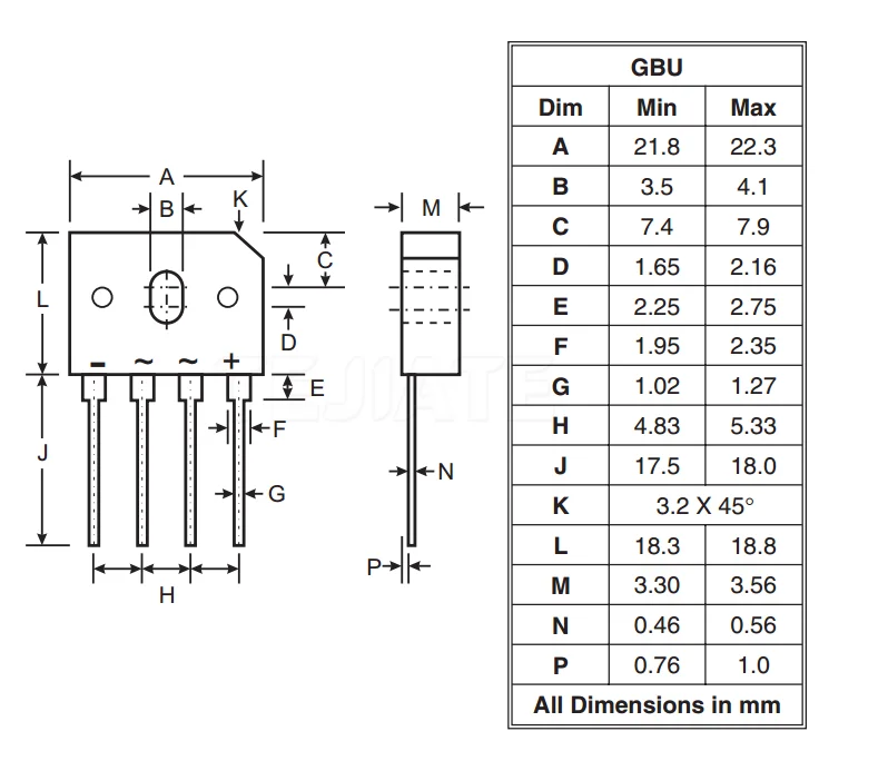 5 шт. GBU808 800 V 8A мощность диодный мост выпрямителя DIP4