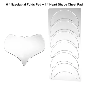 

1pcs Anti Wrinkle Treatment Chest Pad+6pcs Silicone Transparent Patch Skin Care Remove Wrinkles Fine Lines Reusable Facial Set