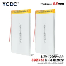 3,7 в полимерный литиевый аккумулятор 10000 мАч 8565113 мобильная зарядка сокровище DIY Перезаряжаемый для MP4 gps планшета MID power Bank