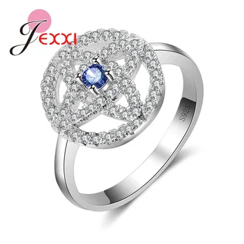 

Women Rings With Stone Hollow Out Cross Design Fashion 925 Sterling Silver Bridal Wedding Ring Jewelry High Quality Gift