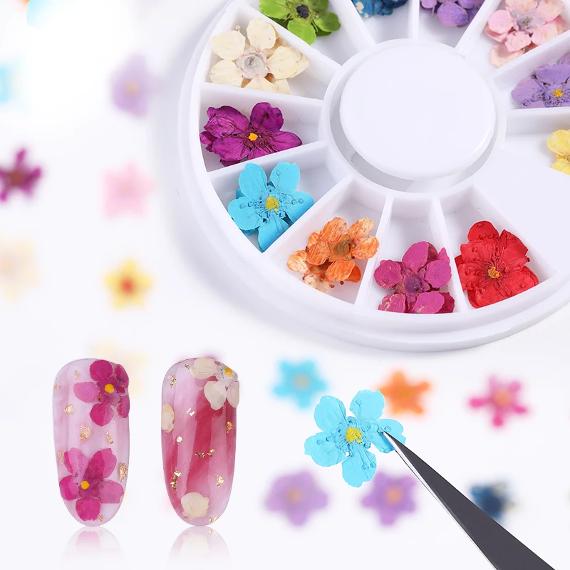 3D настоящие сушеные цветы, наклейки для ногтей, Подсолнух, Нарцисс, натуральные наклейки с цветочным рисунком, маникюрные ногти, сухие цветочные украшения, аксессуары