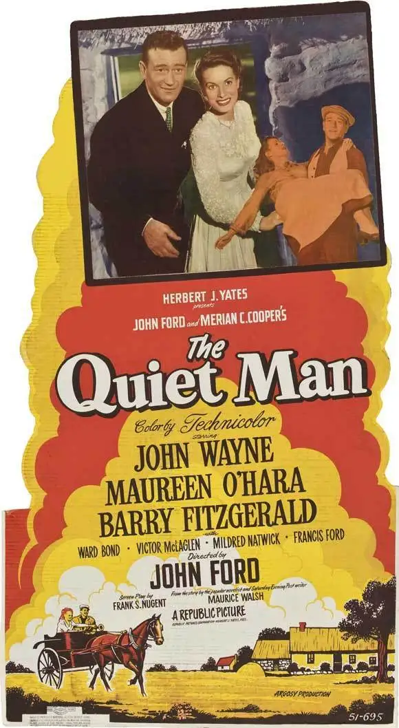 

THE QUIET MAN Movie John Wayne Maureen O'Hara Barry Fitzgerald SILK POSTER Wall painting