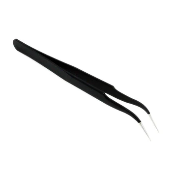 

Stainless Steel Anti Magnetic 45 degree Curved Tweezer Nail Art Watch Repair Handicraft Tool 120mm