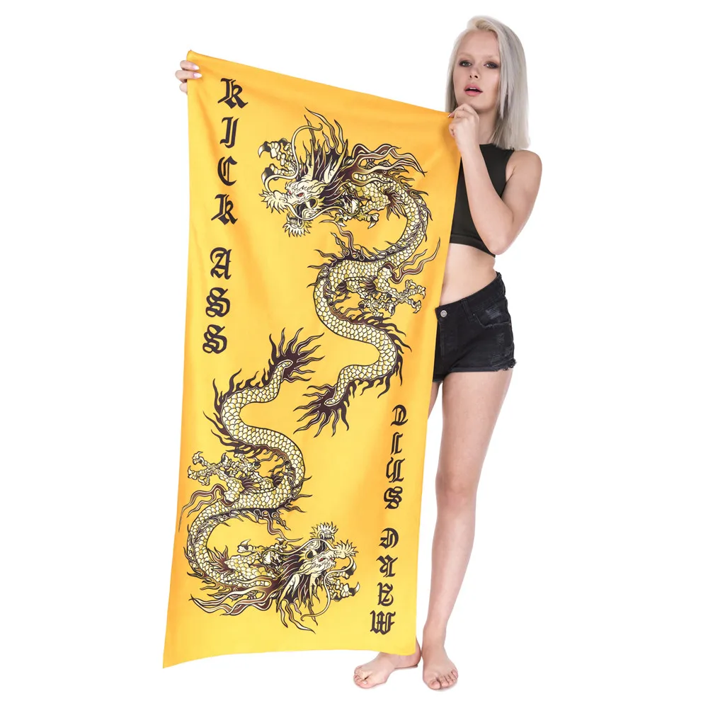 Китайский дракон 3D банное полотенце с принтом водопоглощающее для взрослых мужчин/женщин пляжное полотенце для ванной на открытом воздухе путешествия Йога спортивное полотенце s