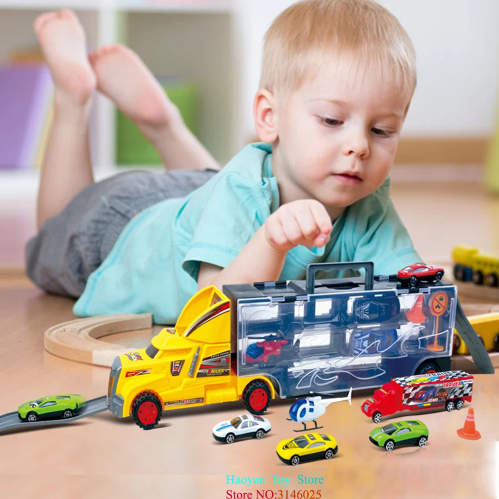 

Traffic Parking Train Track Car Model Best Gift Set Traffic Scene Simulation Toy Truck With City Map Car Toys For Boys Kids