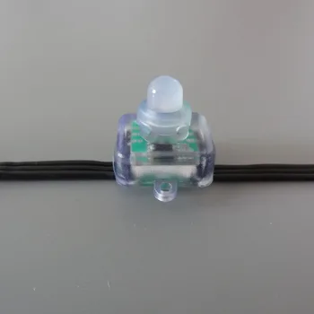 

18AWG 100pcs/set square 5V addressable SM16703 led pixel node light,RGB full color smart module;all BLACK wire,waterproof IP68