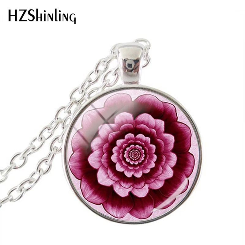 

Fashion Flower of Life Necklace Om Yoga Chakra Pendant Mandala Necklace Fashion Glass Dome Sacred Geometry Jewelry Gifts