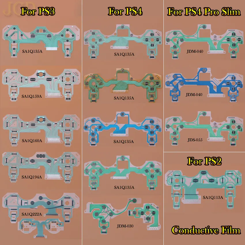 

JCD For PS4 Pro Slim JDM 030 040 Controller Conductive Film Keypad Flex Cable for PS2 PS3 Buttons Ribbon Circuit Board