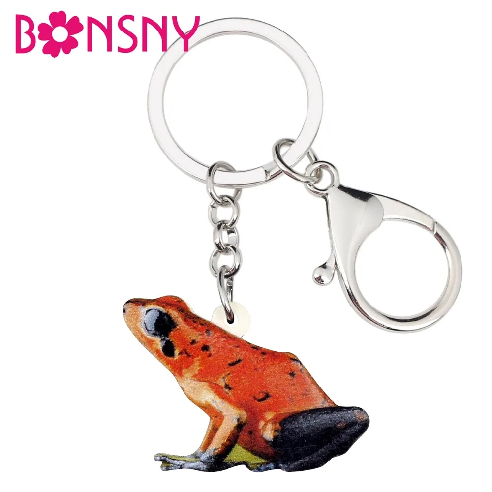 Bonsny акриловый красный ключ в форме лягушки брелок кольцо держатель | Брелоки -32971177937