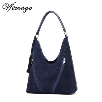 

Vfemage Leather Handbags Women Bags Designer Female Suede Shoulder Crossbody Bag Ladies Tote Women Hobos Top-handle Bags Sac