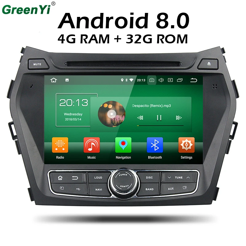 

1024*600 4GB RAM Octa Core Android 8.0 Car DVD GPS Player For HYUNDAI IX45 2013 SANTA FE Santafe Navigation Radio Head Unit