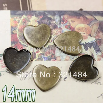

Wholesale 1000pcs Antique brass/bronze 14mm heart without loop teeth edge cabochon setting PENDANT BASE BLANK TRAY BEZEL
