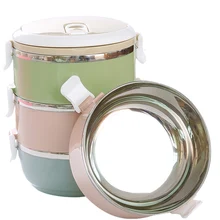 1-3 слоя из нержавеющей стали контейнер для еды Теплоизоляционный теплый герметичный ланч бокс японский стиль путешествия Кемпинг Bento Box тепловой