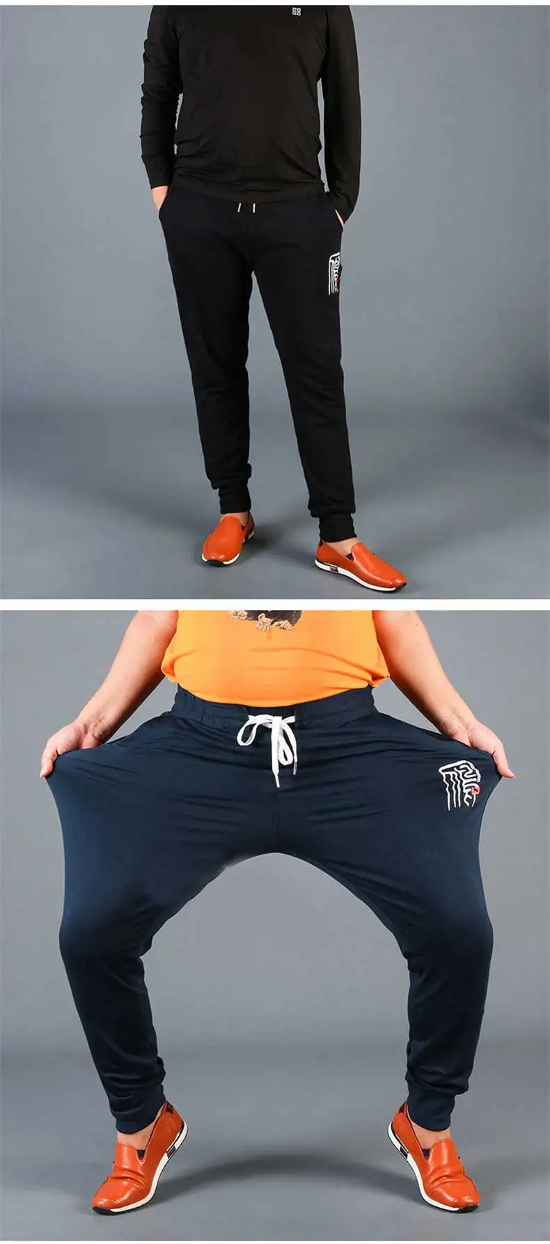 Плюс размер мужские весенние повседневные спортивные штаны средней плотности эластичные тренировочные хлопковые брюки стрейч спортивная одежда с завязкой брюки M-8XL