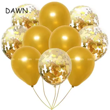 

10pcs/lot Rose Gold Champagne Holiday Parties Sequins 12 Inch Confetti Balloon Wedding Party Birthday Decorations Air Balls