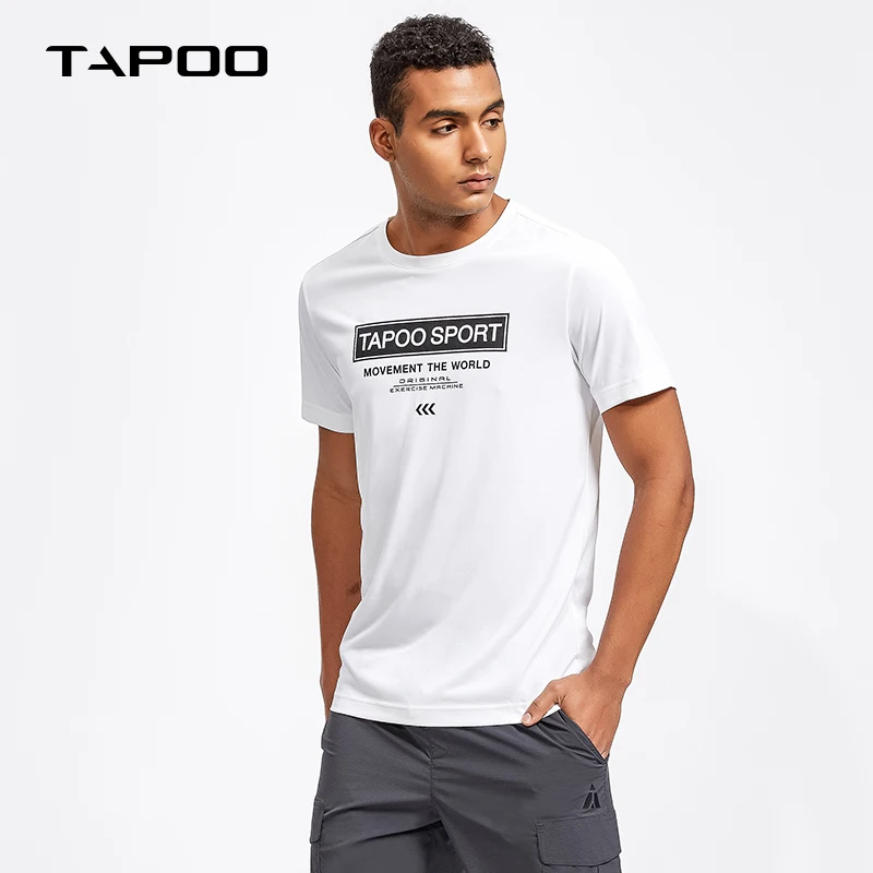 Модные летние Короткие Футболка брендовая мужская TAPOO одежда Хлопок Удобная