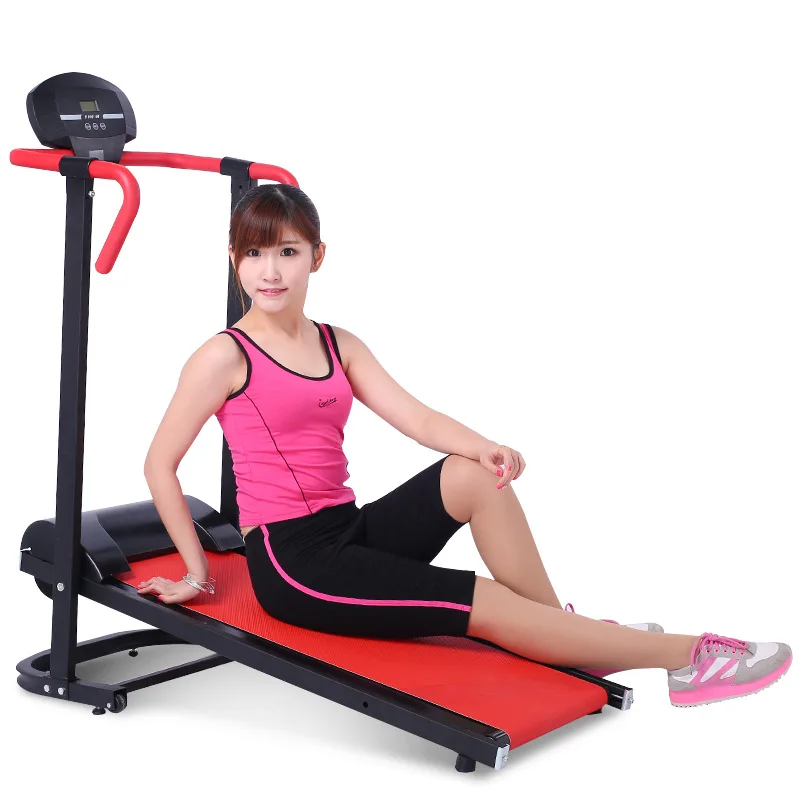  20%Mini Foldable Treadmill Household Walking Machine Mechanical Treadmill with Roller Monofunctiona