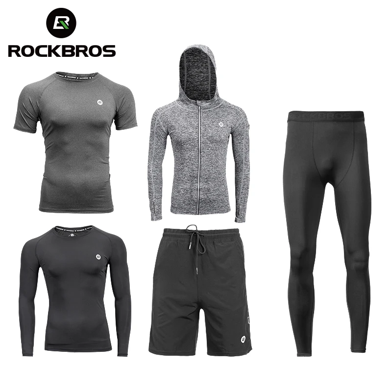 Спортивный костюм ROCKBROS для бега спортивная одежда фитнес футболка шорты дышащие