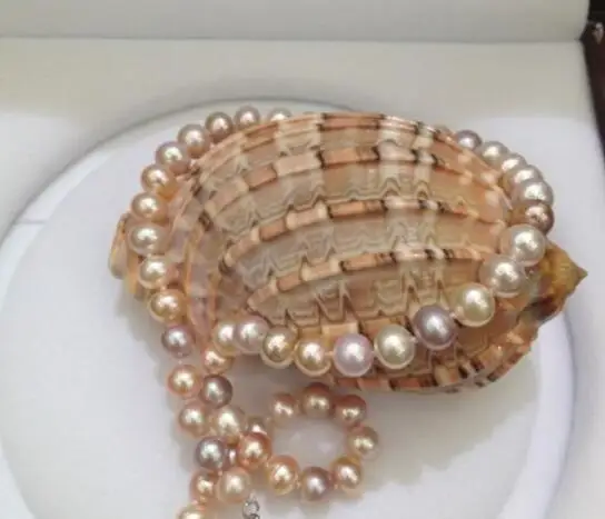 

BEAUTY 20 INCH 9-10MM MULTI-COLOR SOUTH SEA PEARL STRAND WOMEN NECKLACE (9.13)