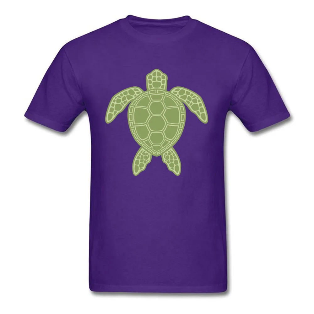Round Neck Green Sea Turtle 100% Cotton Men T-shirts Funny Short Sleeve Tops & Tees Rife Group T Shirt Free Shipping Green Sea Turtle purple