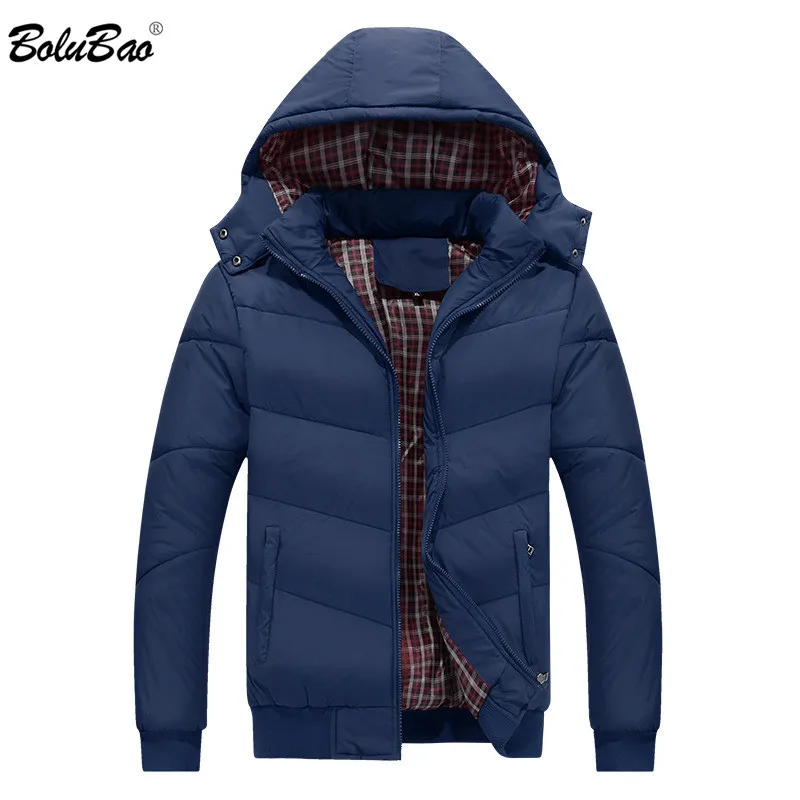 

BOLUBAO New Winter Men Parkas Jacket Winter Warm Casual Men Solid Color Coat Male Fashion Brand Hooded Parkas