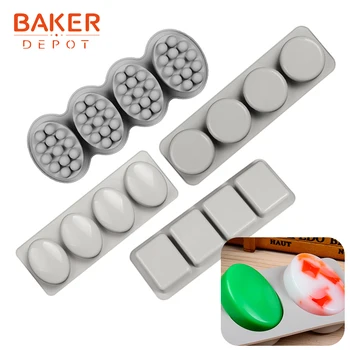 

BAKER DEPOT Silicone Mold for soap round molds for pudding pastry baking ice jelly chocolate cake bakeware candy fondant forms