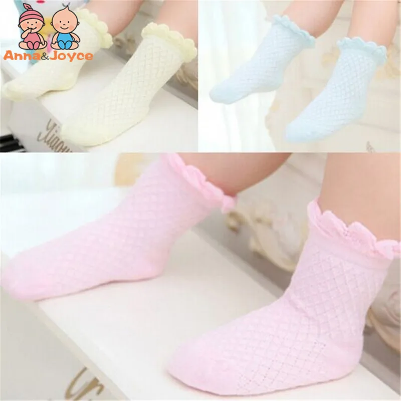Free shipping 10pairs/lot Baby Girls Mesh Socks Cotton Children Thin Socks for Spring Summer