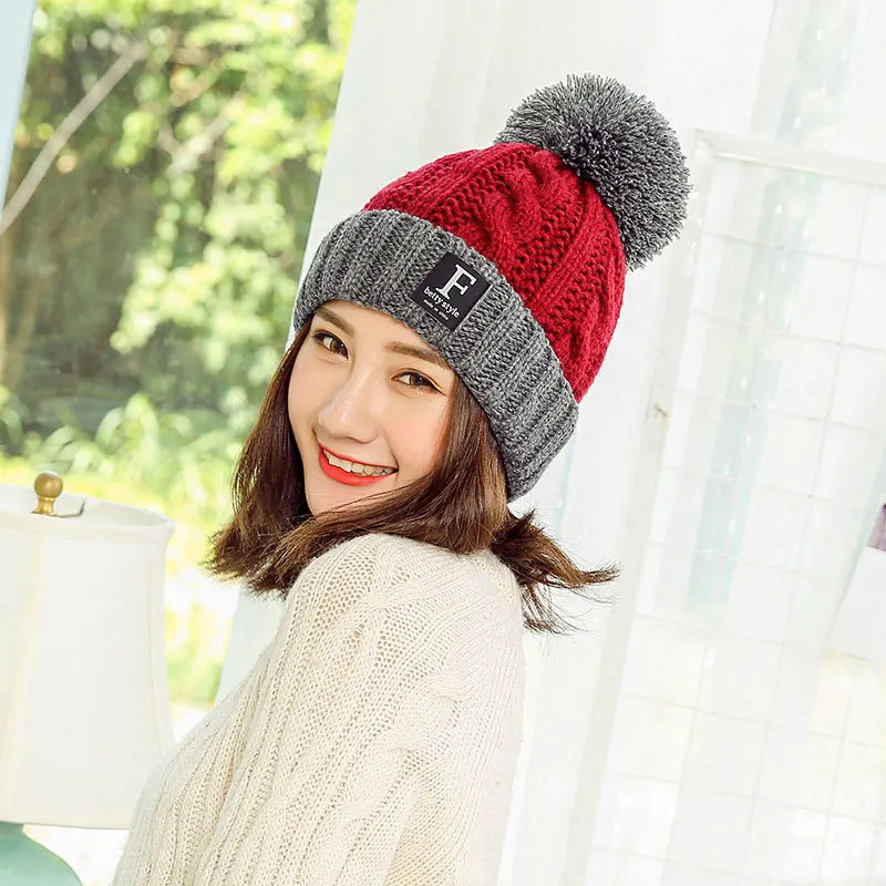 2018 Hat Female Autumn And Winter Plus Velvet Thick Knit Hat Han Fashion Warm Wool Hat Sweet Cute Cycling Ear ACI93 (3)