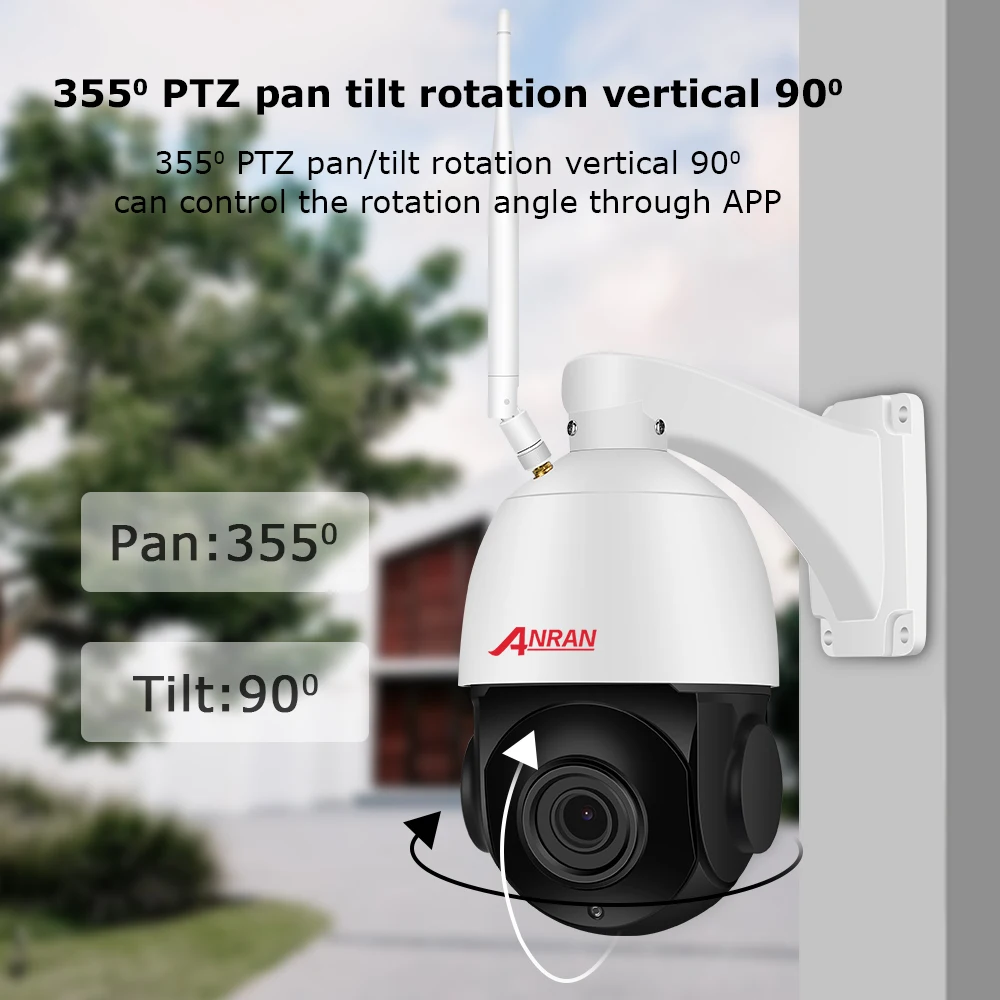  ANRAN 1080P PTZ IP Camera Outdoor Waterproof Speed Dome Camera 20 X Zoom Lens 60M IR Night Vision S