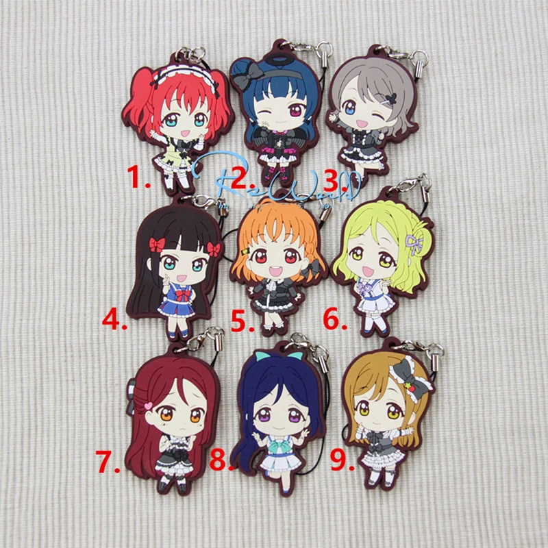 1ocs аниме брелок LoveLive! Солнечный свет! Брелок для ключей Aqours Hanamaru Kanan Yoshiko Riko Chika Dia Watanabe Mari