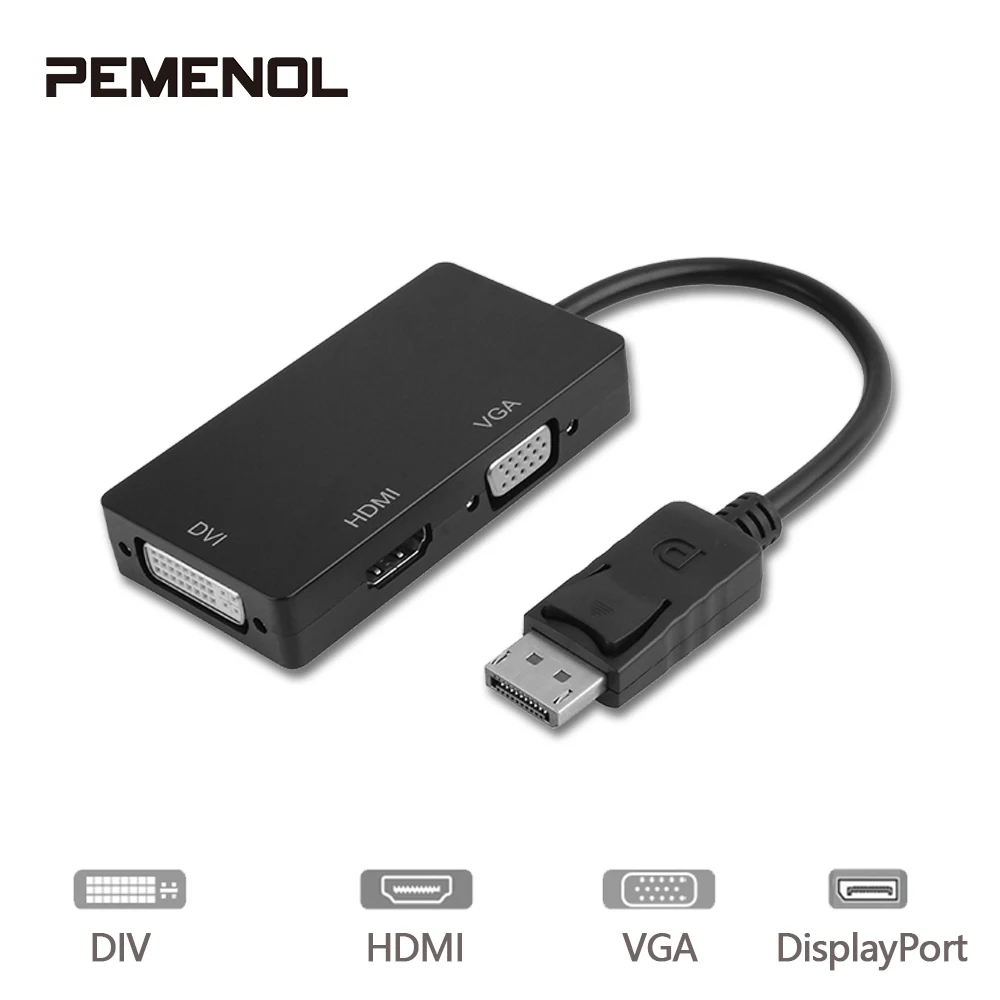 Конвертер кабель адаптер DisplayPort DP штекер к DVI HDMI VGA Аудио Женский адаптер дисплея порт конвертер для компьютера ТВ