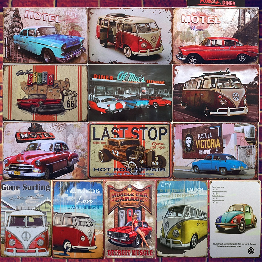 Metal painting Tin Signs Wall Painting Art Stickers Crafts Bar Home Decor 20x30 CM Random delivery 10PCS bundled sale | Дом и сад