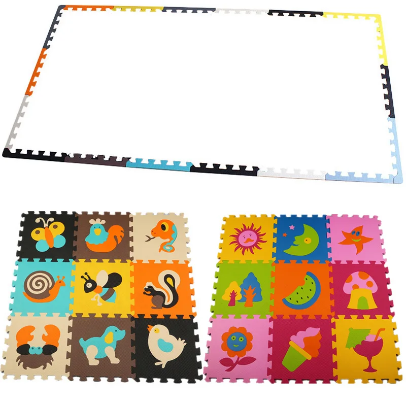 Hot Sale 30*30cm 18 pcs Baby Foam Puzzle Mats EVA Baby Play Floor Mats EVA Foam Mat For Infant Kids Jigsaw Game Pad Indoor mat - Цвет: P010023