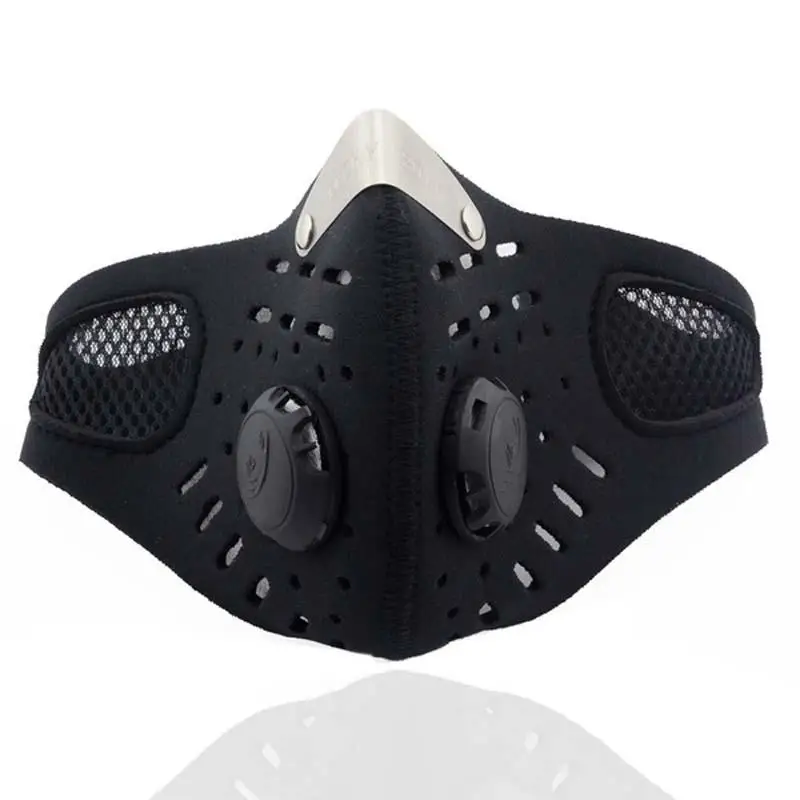 Dustproof Mask Motorcycle Ski Anti-pollution Mask Sport Mouth-muffle Dustproof With Activated Carbon Filter RJ99 - Цвет: Черный