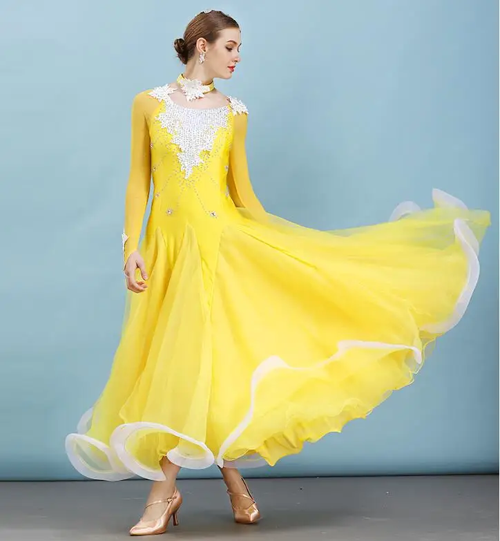 Элегантное платье для танцев современное бальное большие свинг-платья для женщин национальный стандарт Foxtrot танцевальное