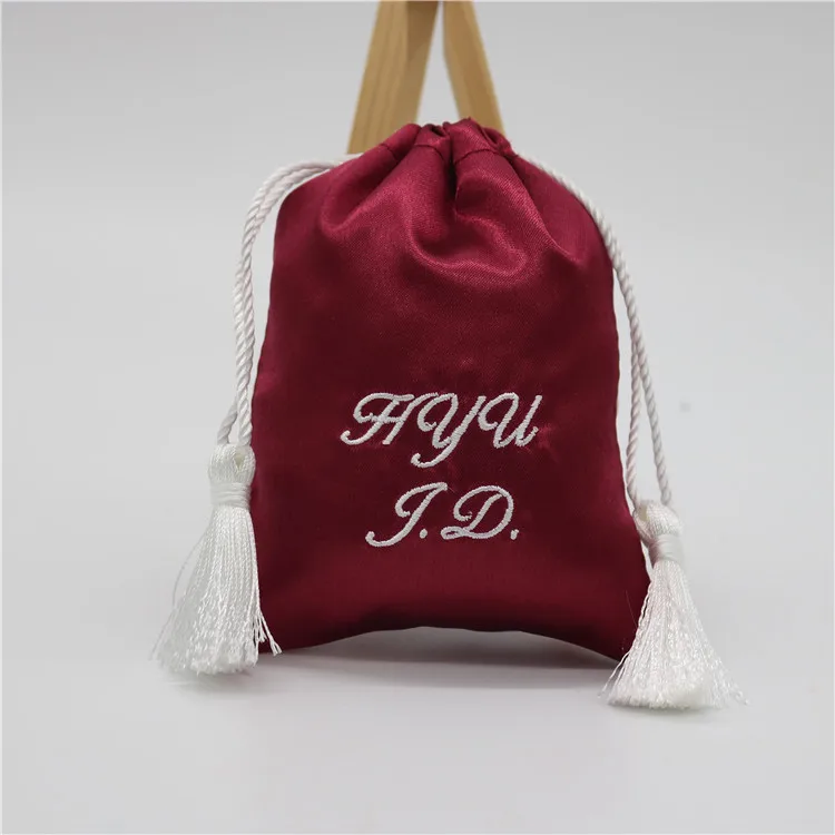 12x18cm satin bag for jewelry custom logo bag bead packaging bags