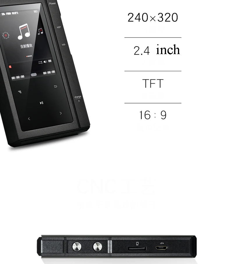 Moonlight AIGO Z6 PRO Hifi MP3-плеер Hi-res без потерь Музыкальный плеер DSD DAC Hifi плеер сенсорный экран портативный Flac плеер