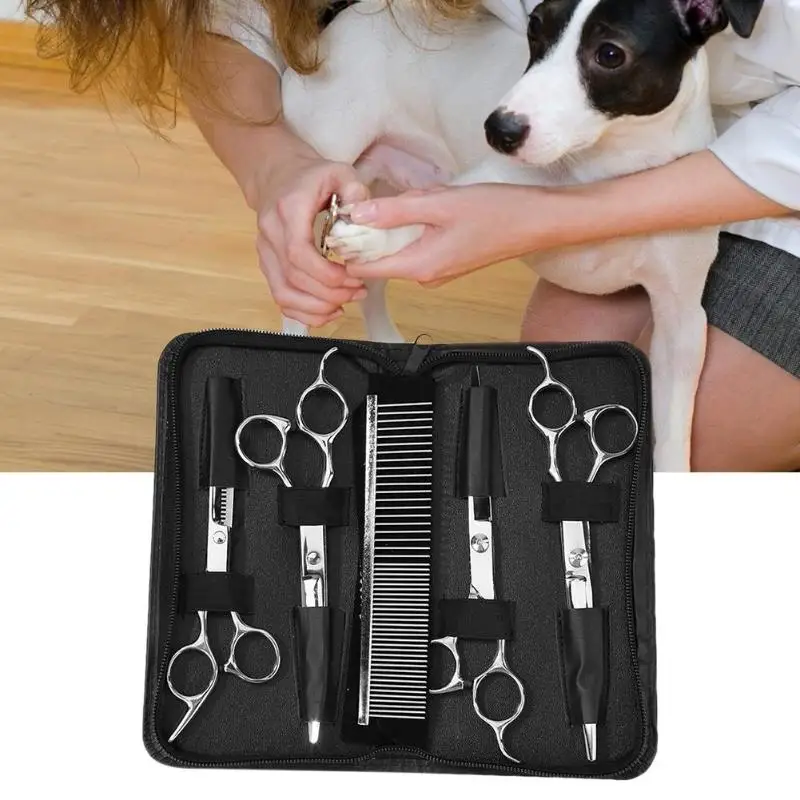 

Pet Grooming Scissors Dog Cat Hair Cutting Comb Pets Hairdressing Beauty Tool Set High Quality Stainless Steel Hair Style Hot
