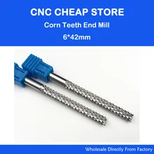 Envío Gratis 2 unids 6*42mm Cortadores de Carburo de PCB, CNC Pedacitos de Maíz, Herramientas de corte de Placa de Circuito, de Perforación Fresado fresa radial