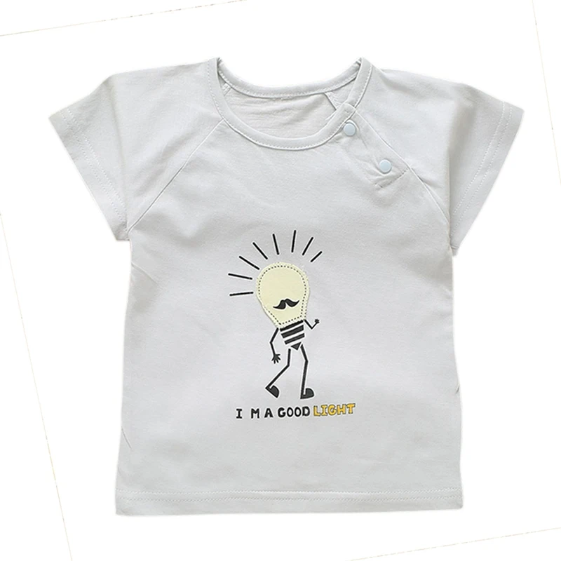 Лидер продаж, летняя повседневная футболка для маленьких мальчиков и девочек, футболка с короткими рукавами и принтом для новорожденных, Одежда для новорожденных, От 0 до 2 лет