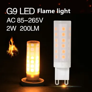 

10X G9 36Leds SMD 2835 2W 180-200LM AC 85-265V LED Flicker Flame Fire Effect Light Bulb Christmas Decor Lamp 1700K lighting